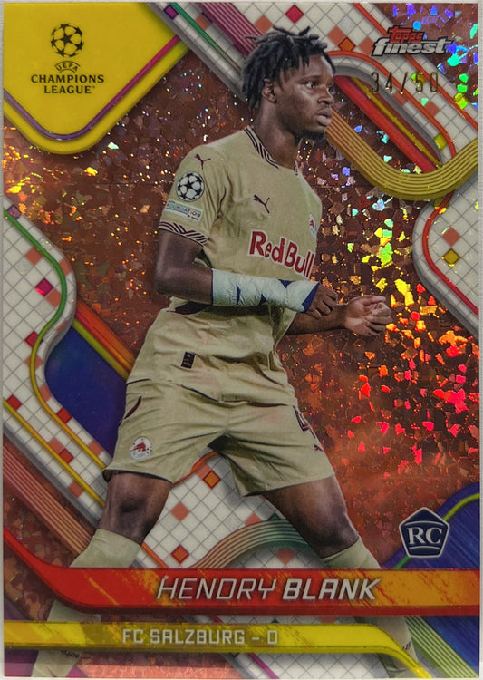 Hendry Blank 34/50 Rookie Rose Gold Mini Diamond Topps Finest UCC 2024/25