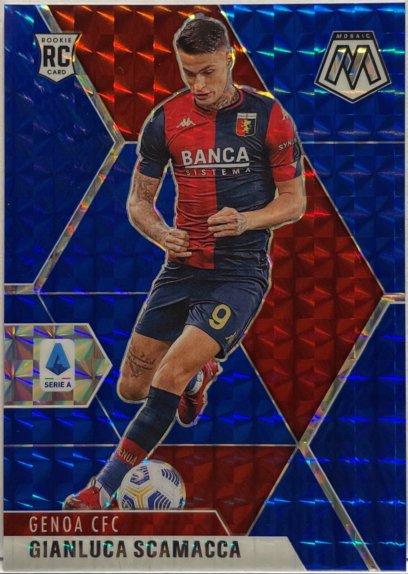 Gianluca Scamacca 42/99 Rookie Blue Mosaic Serie A 2020/21