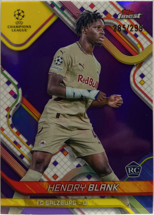 Hendry Blank 285/299 Rookie Purple Topps Finest UCC 2024/25