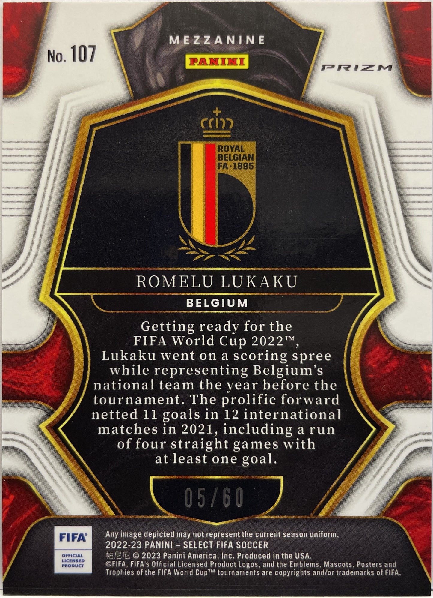 Romelu Lukaku 5/60 Mezzanine Orange Select Fifa 2022/23