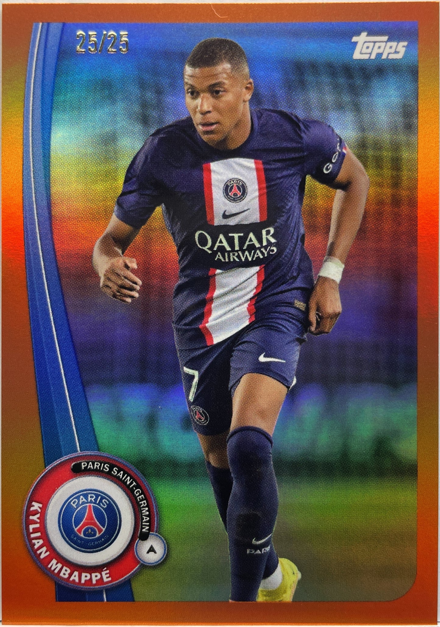 Kylian Mbappe 25/25 Orange Topps PSG Team Set 2022/23