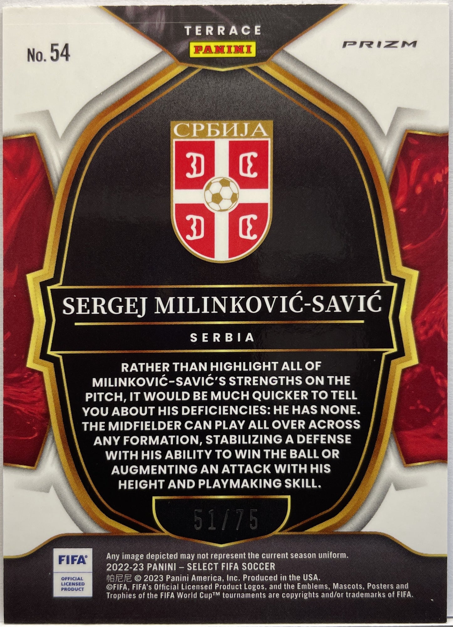 Sergej Milinkovic-Savic 51/75 Terrace Purple Select Fifa 2022/23