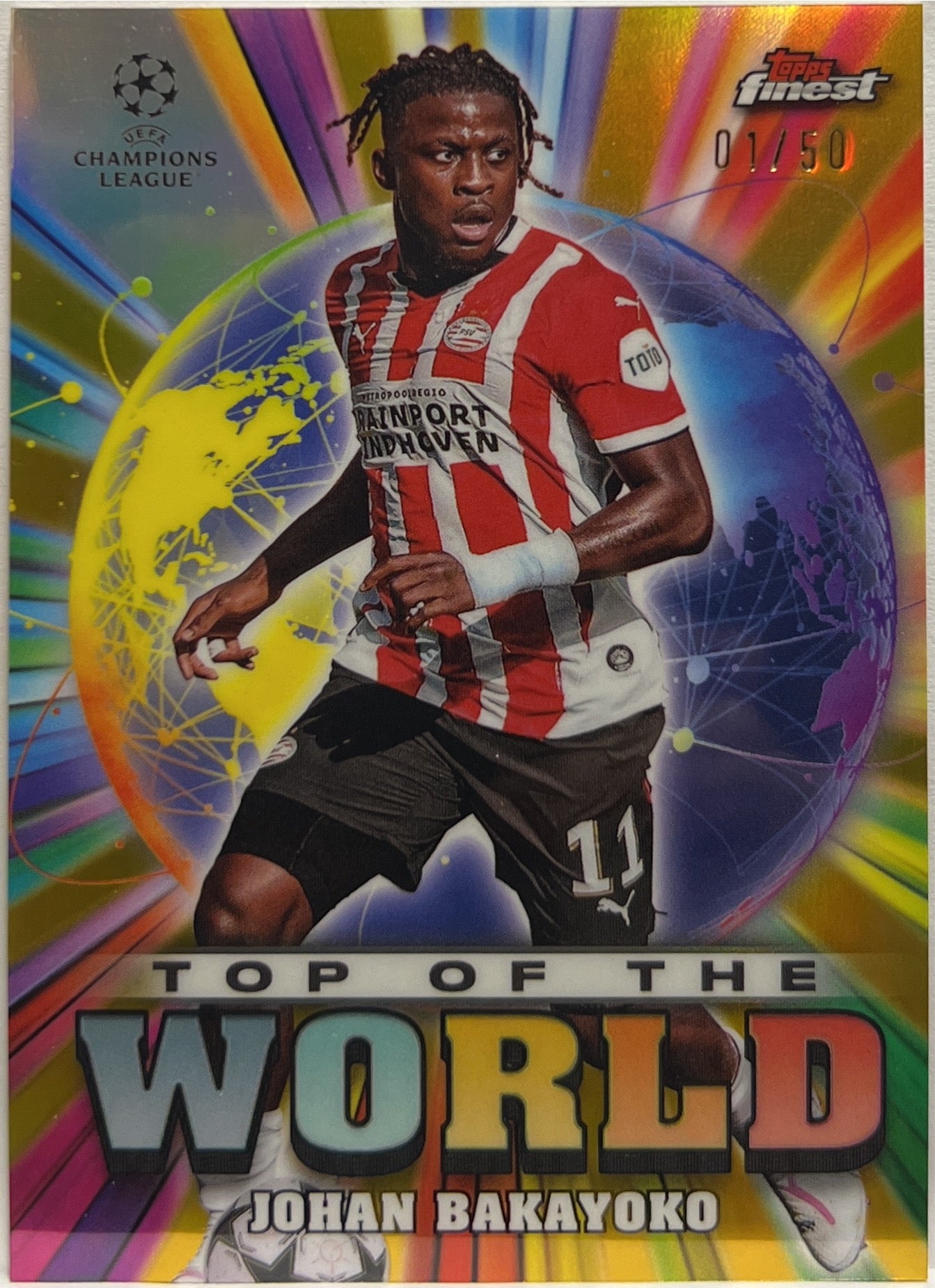 Johan Bakayoko 1/50 Top Pf The World Gold Topps Finest UCC 2024/25