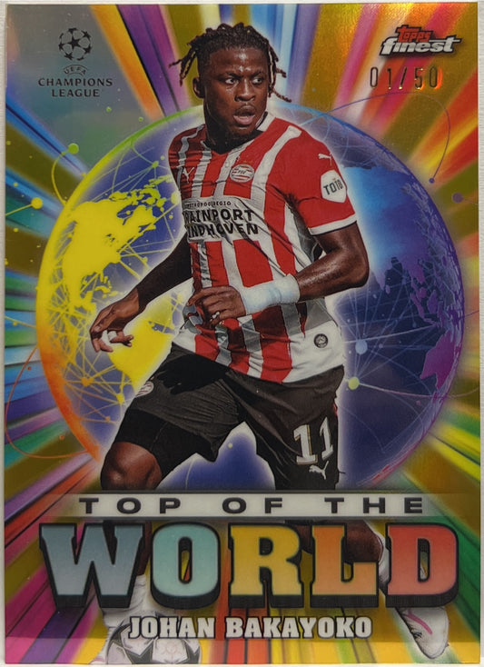 Johan Bakayoko 1/50 Top Pf The World Gold Topps Finest UCC 2024/25