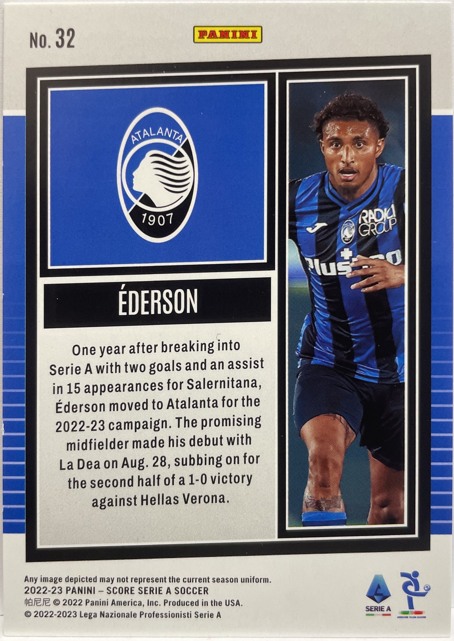 Ederson 14/25 Rookie Silver Swirl Score Serie A 2022/23