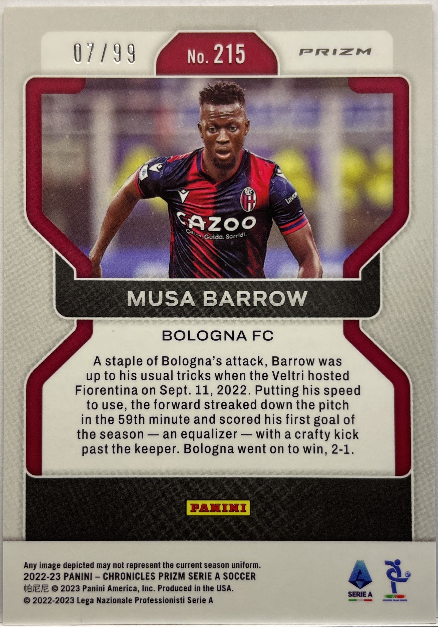 Musa Barrow 7/99 Red Chronicles Serie A 2022/23