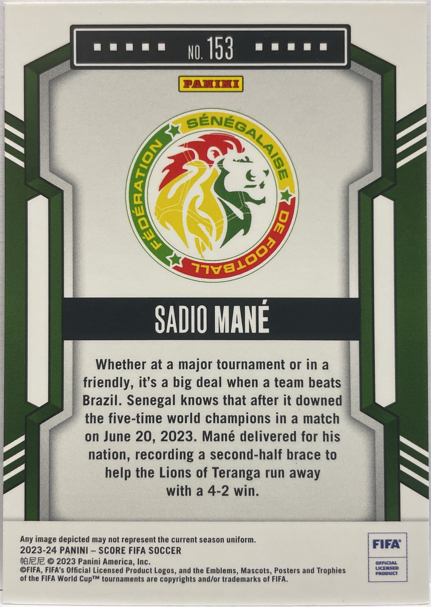 Sadio Mane 1/5 Green Laser Score Fifa 2023/24