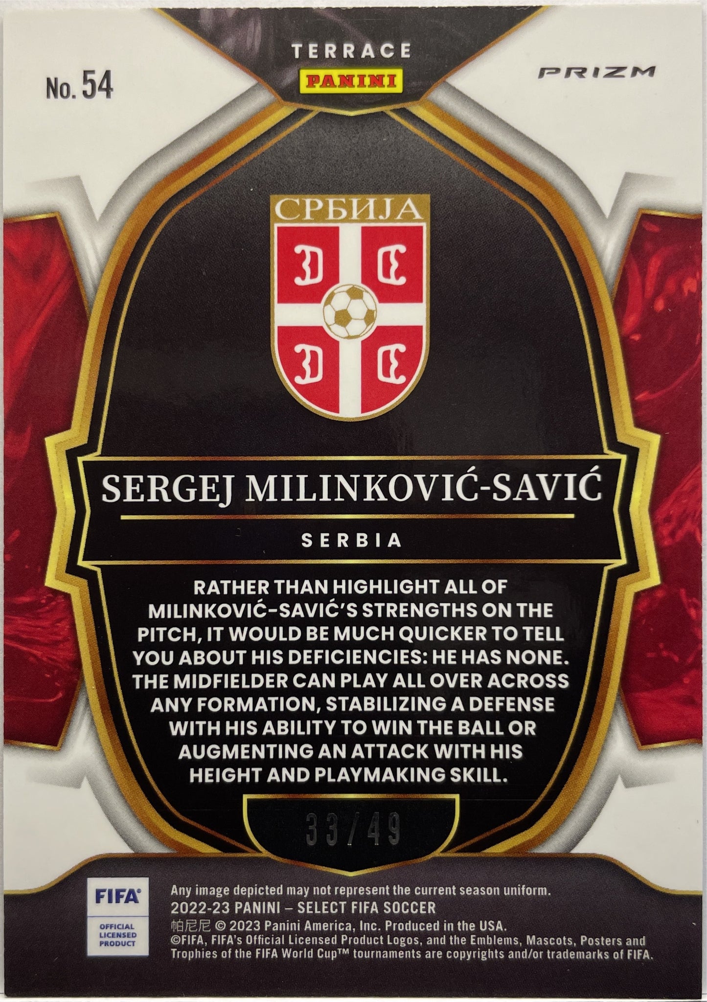 Sergej Milinkovic-Savic 33/49 Terrace Tie-Dye Purple Select Fifa 2022/23