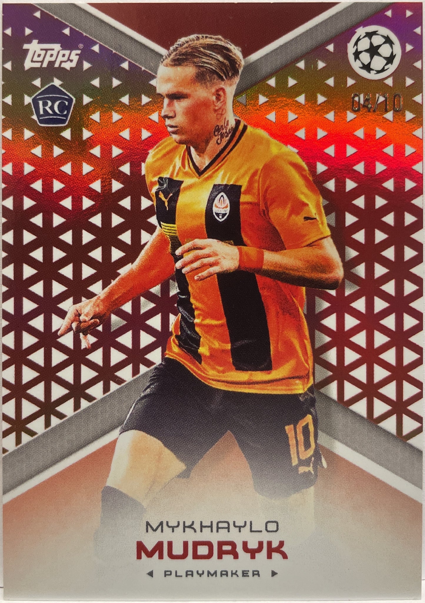 Mykhaylo Mudryk 4/10 Rookie Playmaker Topps Jose Mourinho Platinum Set 2021/22