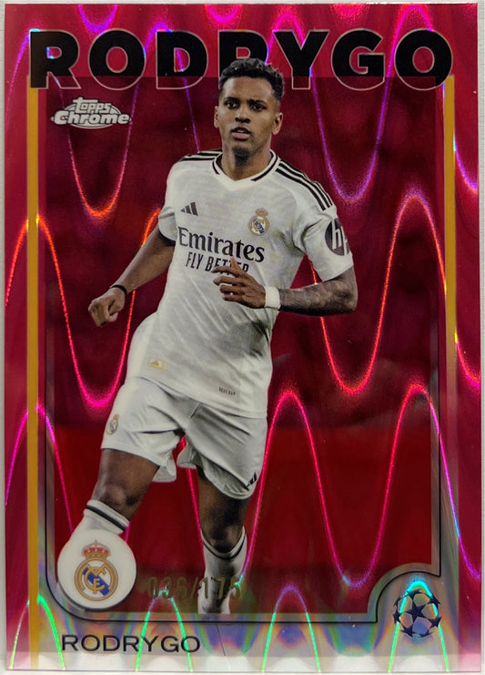 Rodrygo 36/175 Pink RayWave Topps Chrome UCC 2024/25