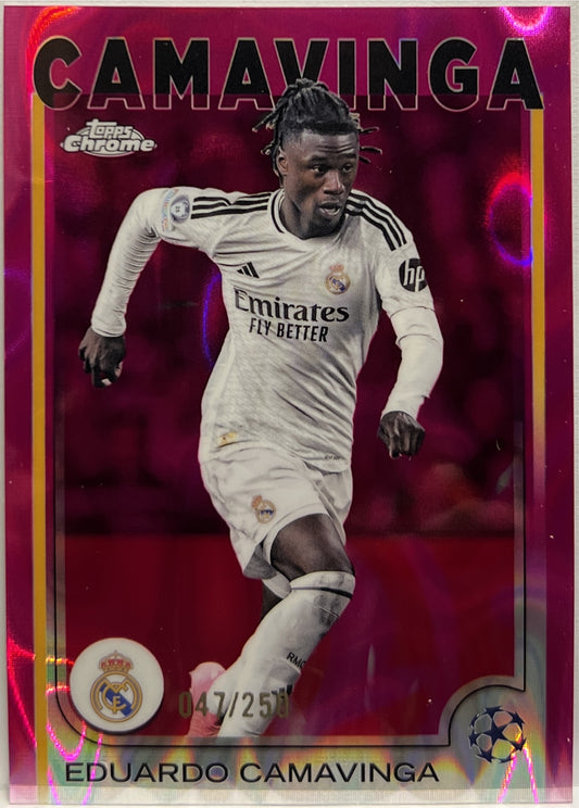 Eduardo Camavinga 47/250 Pink Lava Topps Chrome UCC 2024/25