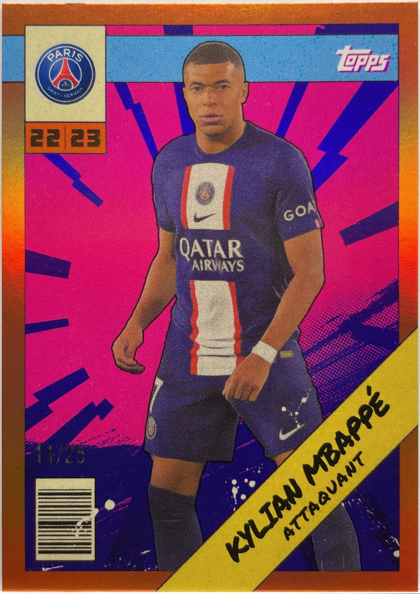 Kylian Mbappe 11/25 Heroes Topps PSG Team Set 2022/23