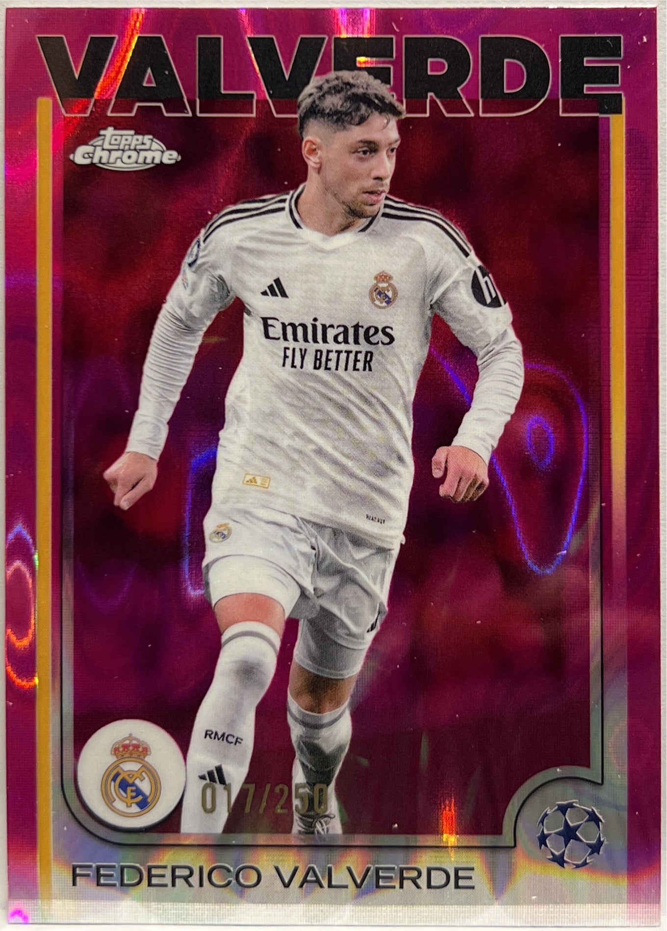 Federico Valverde 17/250 Pink Lava Topps Chrome UCC 2024/25