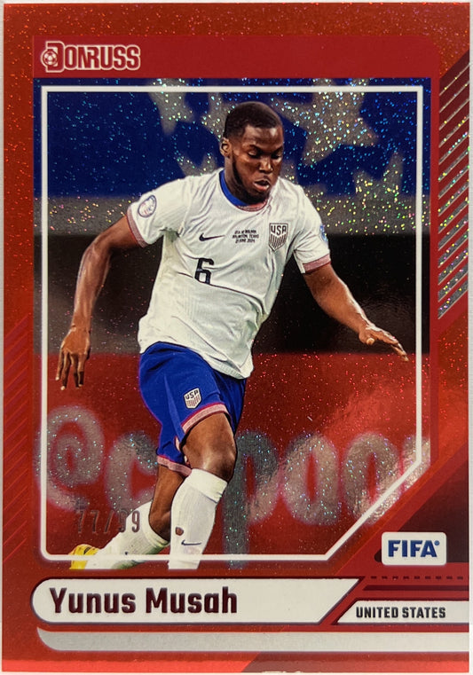 Yunus Musah 77/99 Red Donruss Fifa 2024/25