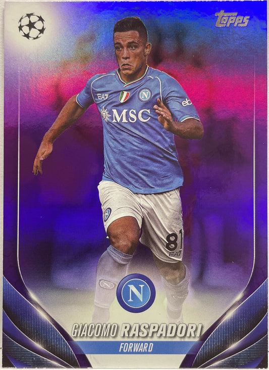 Giacomo Raspadori 212/299 Purple Topps UCC 2023/24