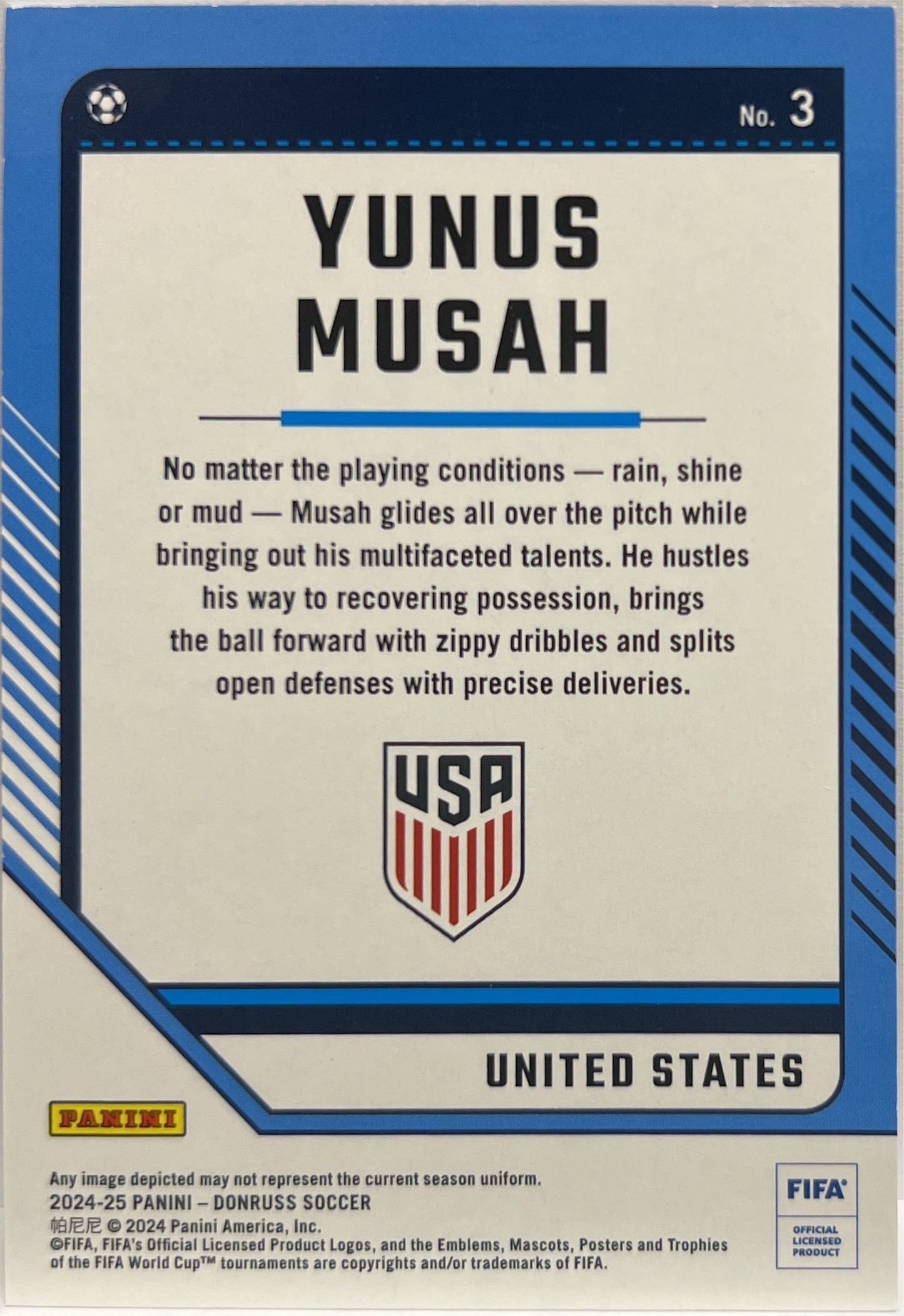 Yunus Musah 77/99 Red Donruss Fifa 2024/25