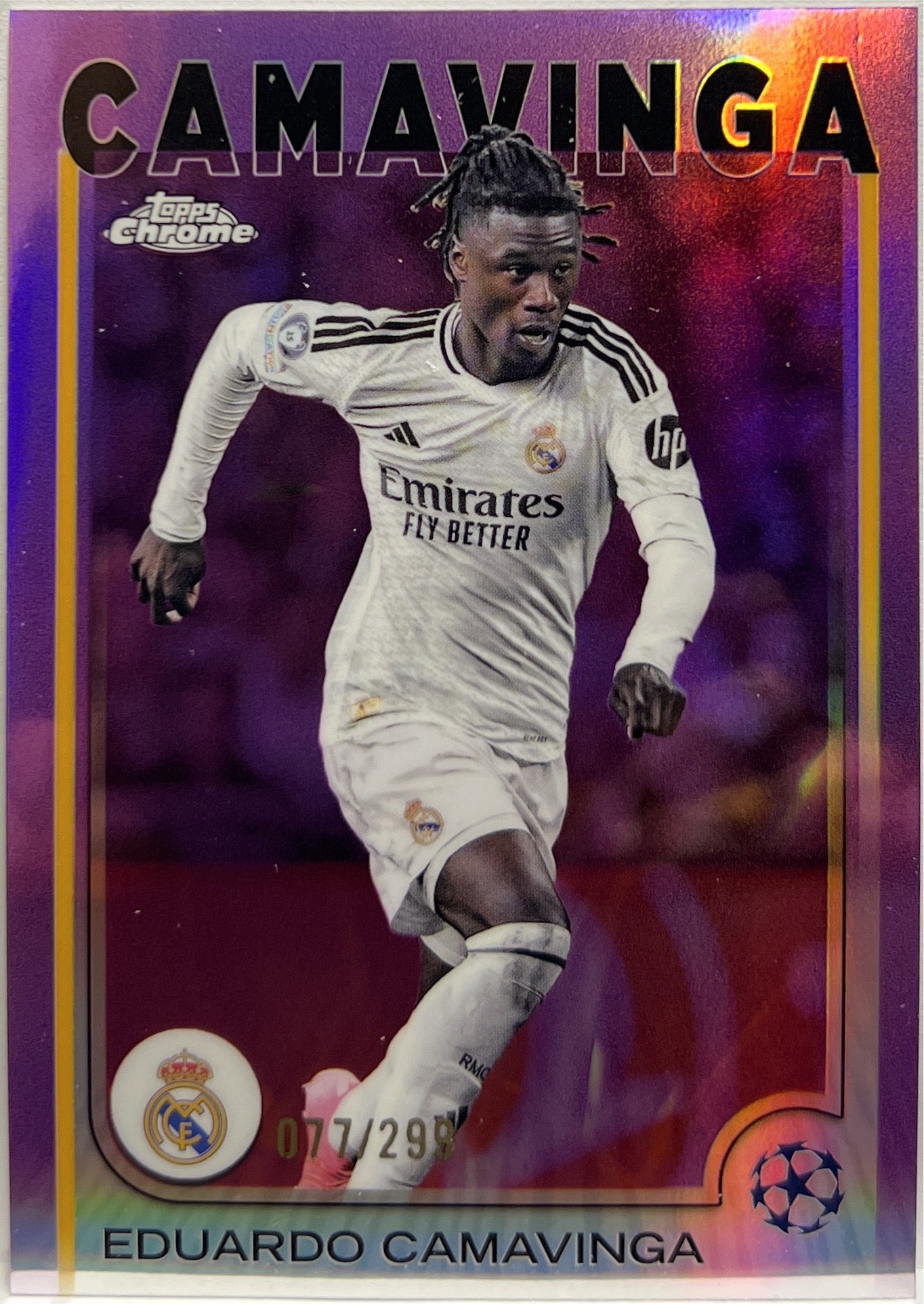 Eduardo Camavinga 77/299 Violet Topps Chrome UCC 2024/25
