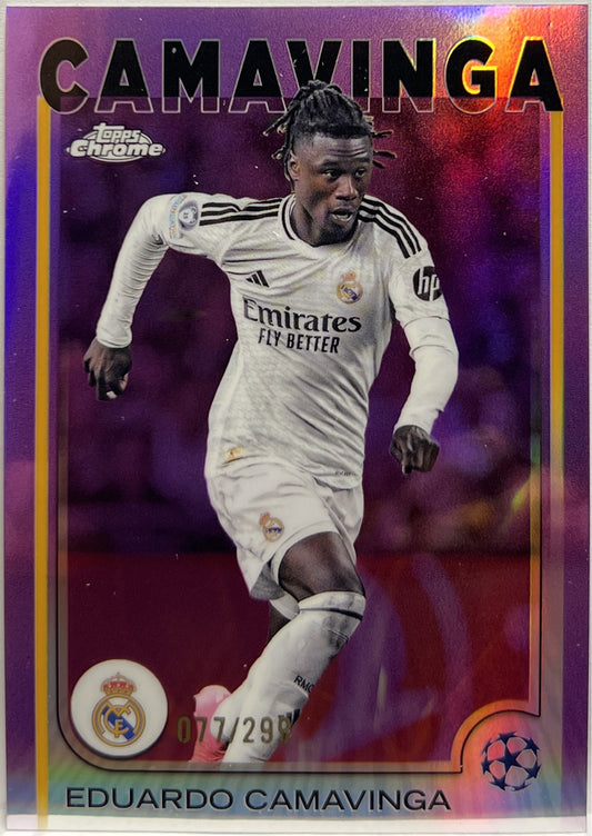 Eduardo Camavinga 77/299 Violet Topps Chrome UCC 2024/25