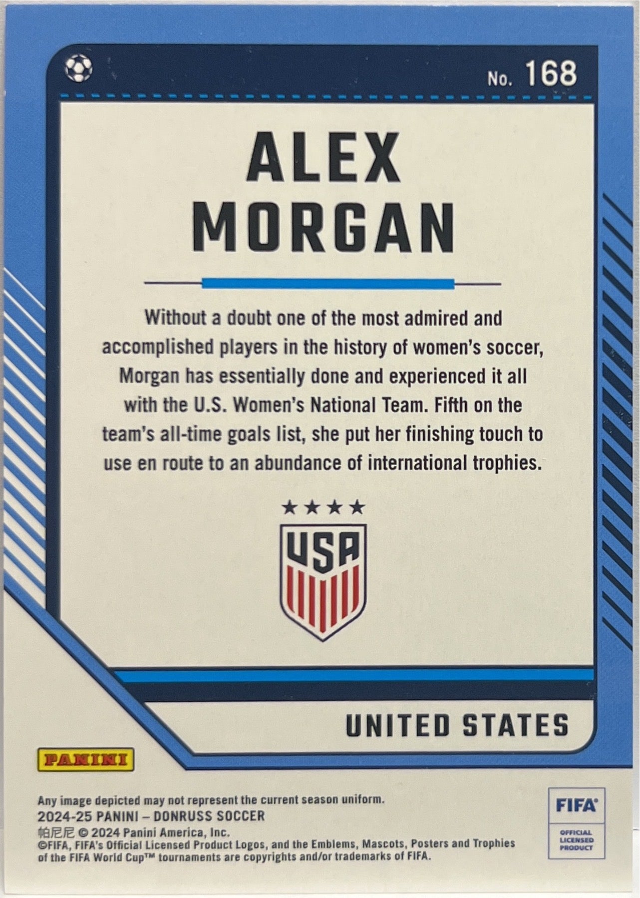 Alex Morgan 49/99 Blue Donruss Fifa 2024/25