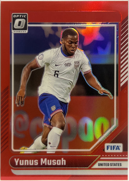 Yunus Musah 219/299 Optic Red Donruss Fifa 2024/25