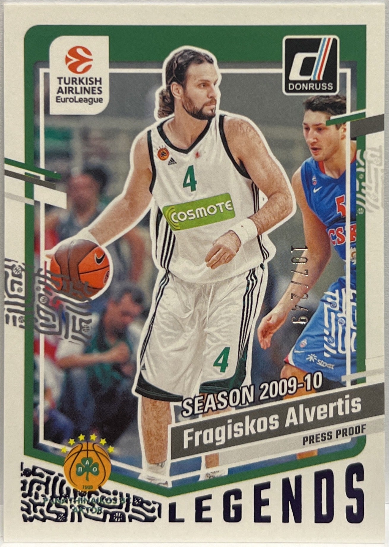 Fragiskos Alvertis 107/249 Legends Press Proof Donruss Euroleague Basketball 2023/24
