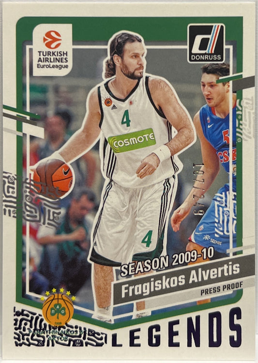 Fragiskos Alvertis 107/249 Legends Press Proof Donruss Euroleague Basketball 2023/24