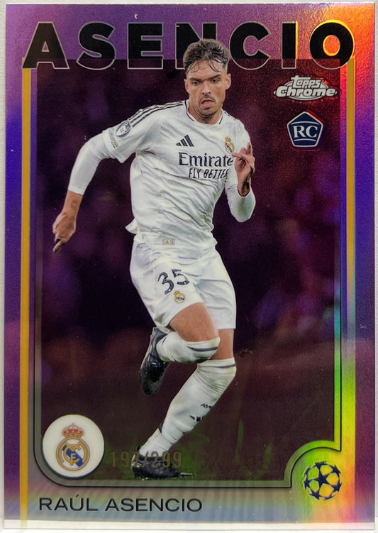 Raul Asencio 197/299 Rookie Violet Topps Chrome UCC 2024/25