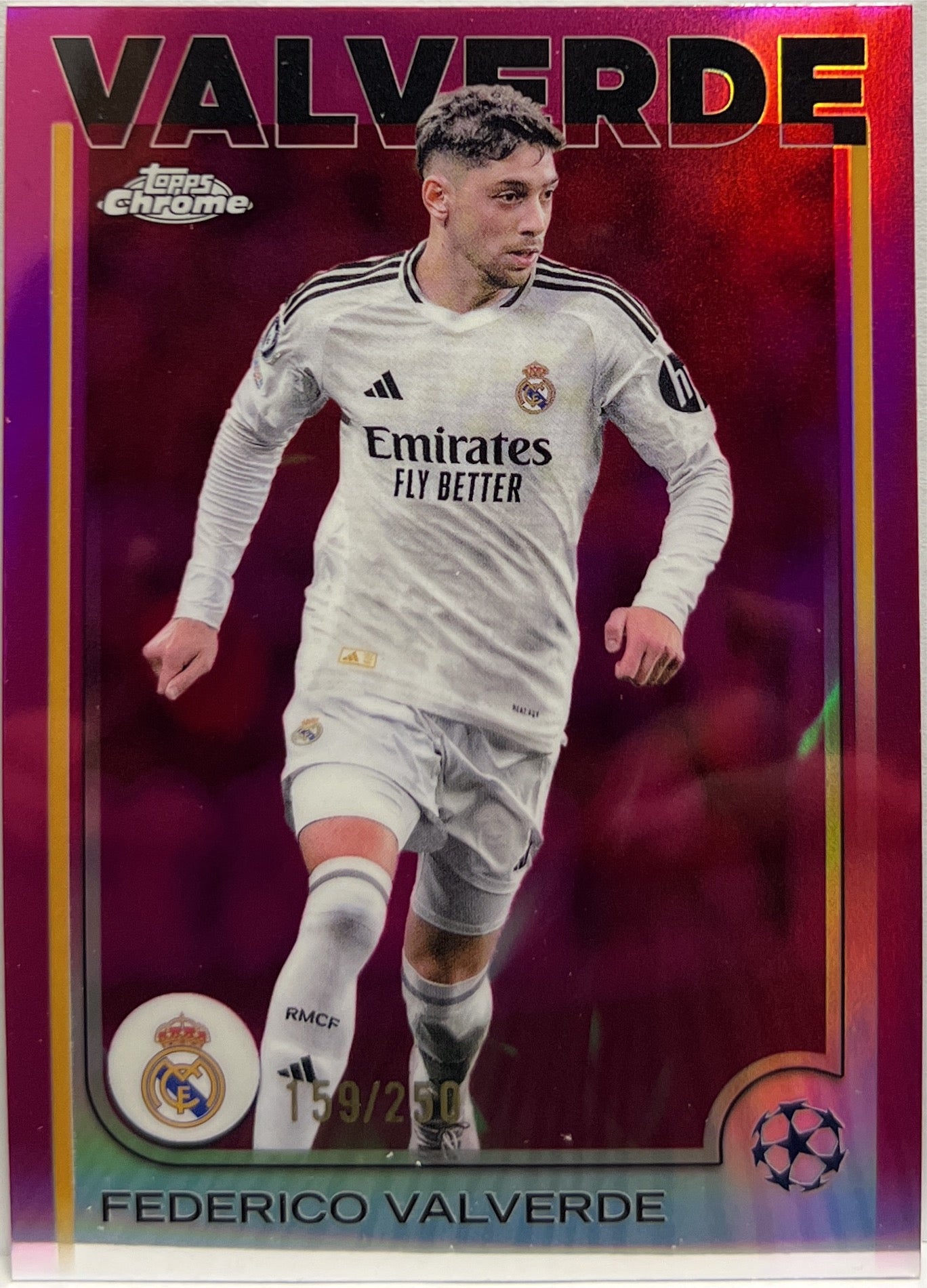 Federico Valverde 159/250 Pink Topps Chrome UCC 2024/25