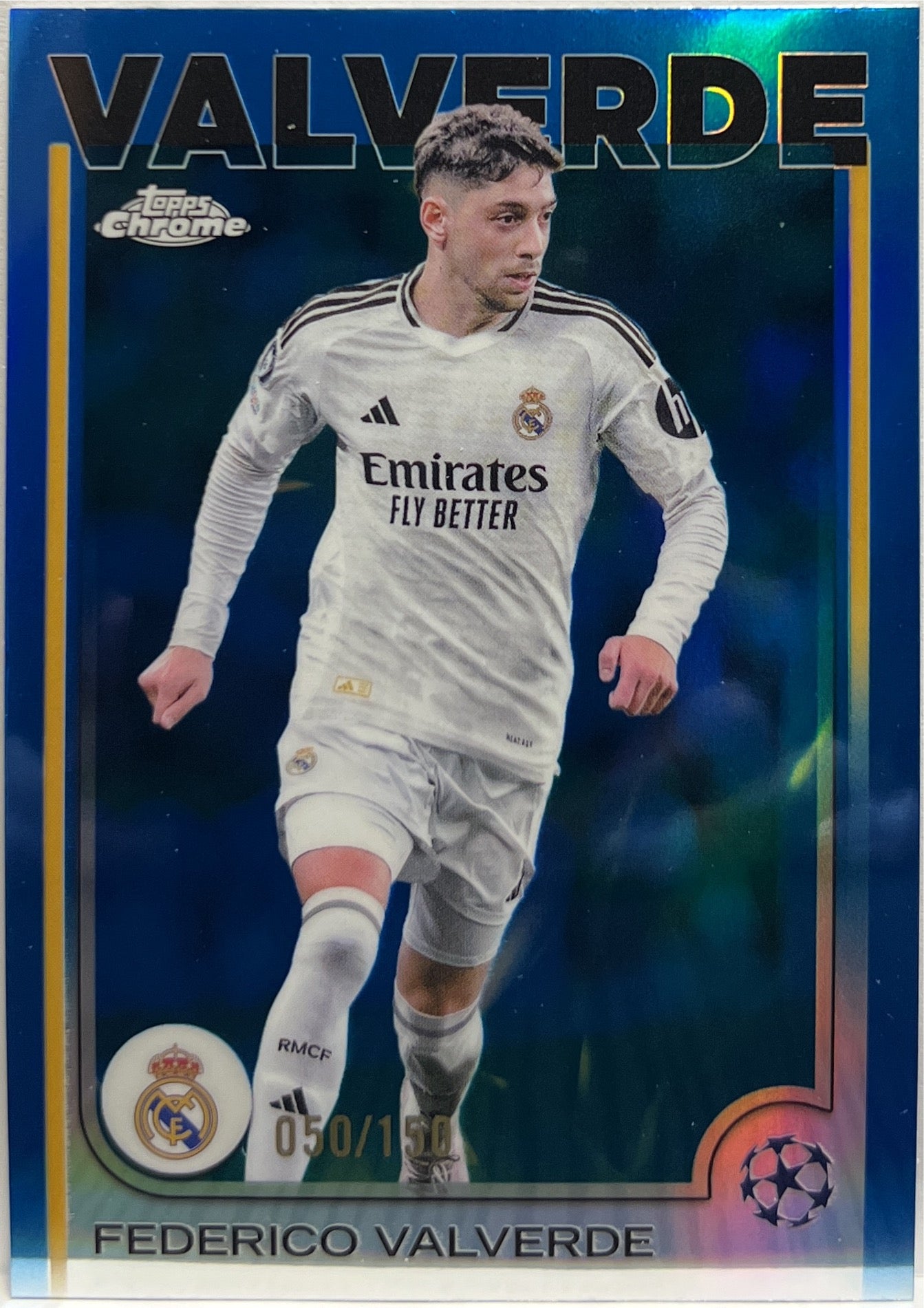 Federico Valverde 50/150 Blue Topps Chrome UCC 2024/25