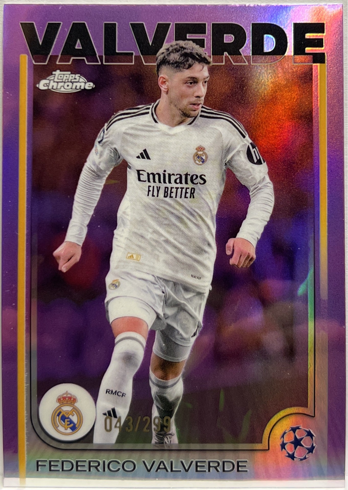 Federico Valverde 43/299 Violet Topps Chrome UCC 2024/25
