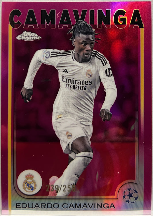 Eduardo Camavinga 239/250 Pink Topps Chrome UCC 2024/25