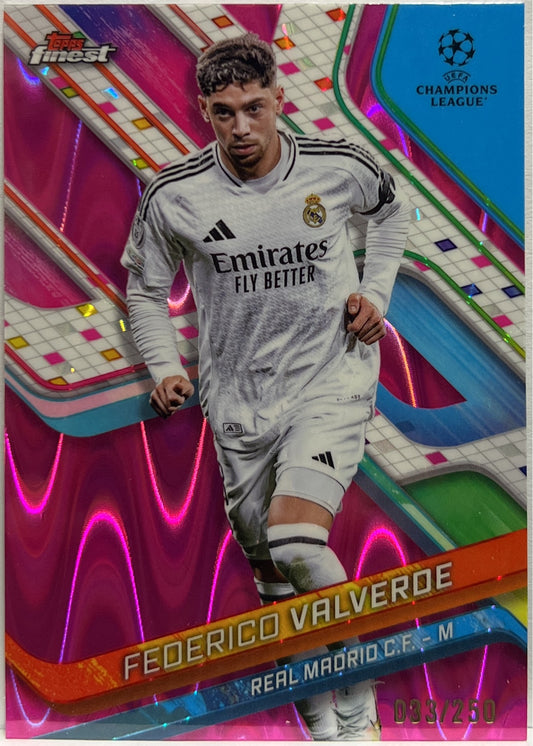 Federico Valverde 33/250 Pink RayWave Topps Finest UCC 2024/25