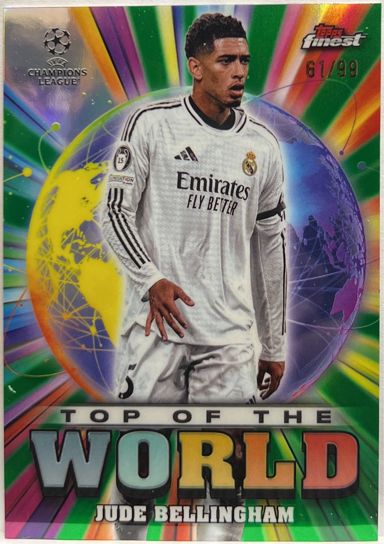Jude Bellingham 61/99 Top Of The World Green Topps Finest UCC 2024/25