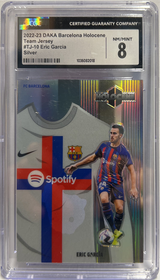Eric Garcia 8/25 Team Jersey Silver Daka Barcelona One & Two 2023/24 CGC 8