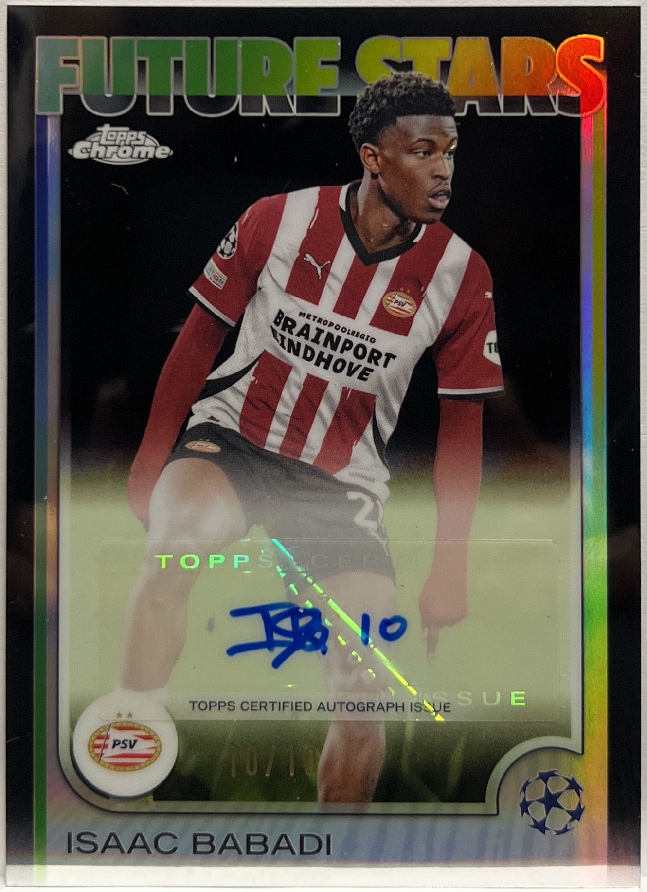 Isaac Babadi 10/10 Autograph Future Stars Black Topps Chrome UCC 2024/25