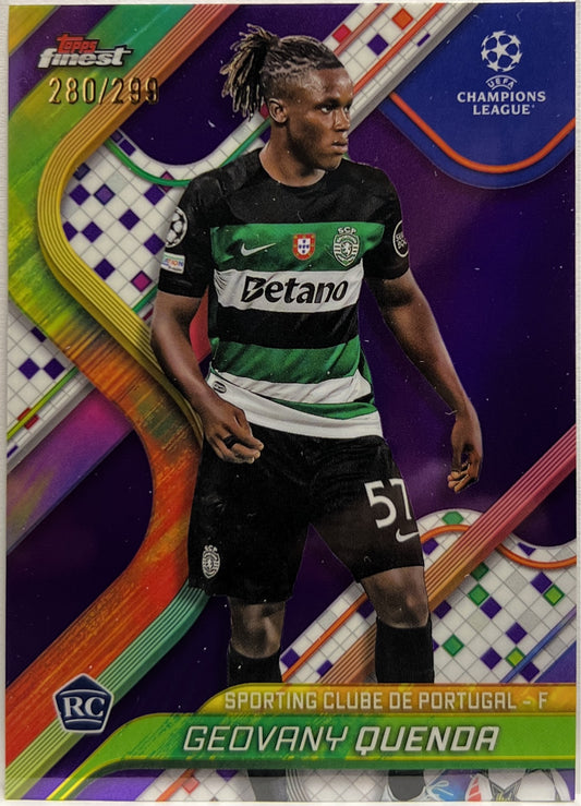 Geovany Quenda 280/299 Rookie Purple Topps Finest UCC 2024/25