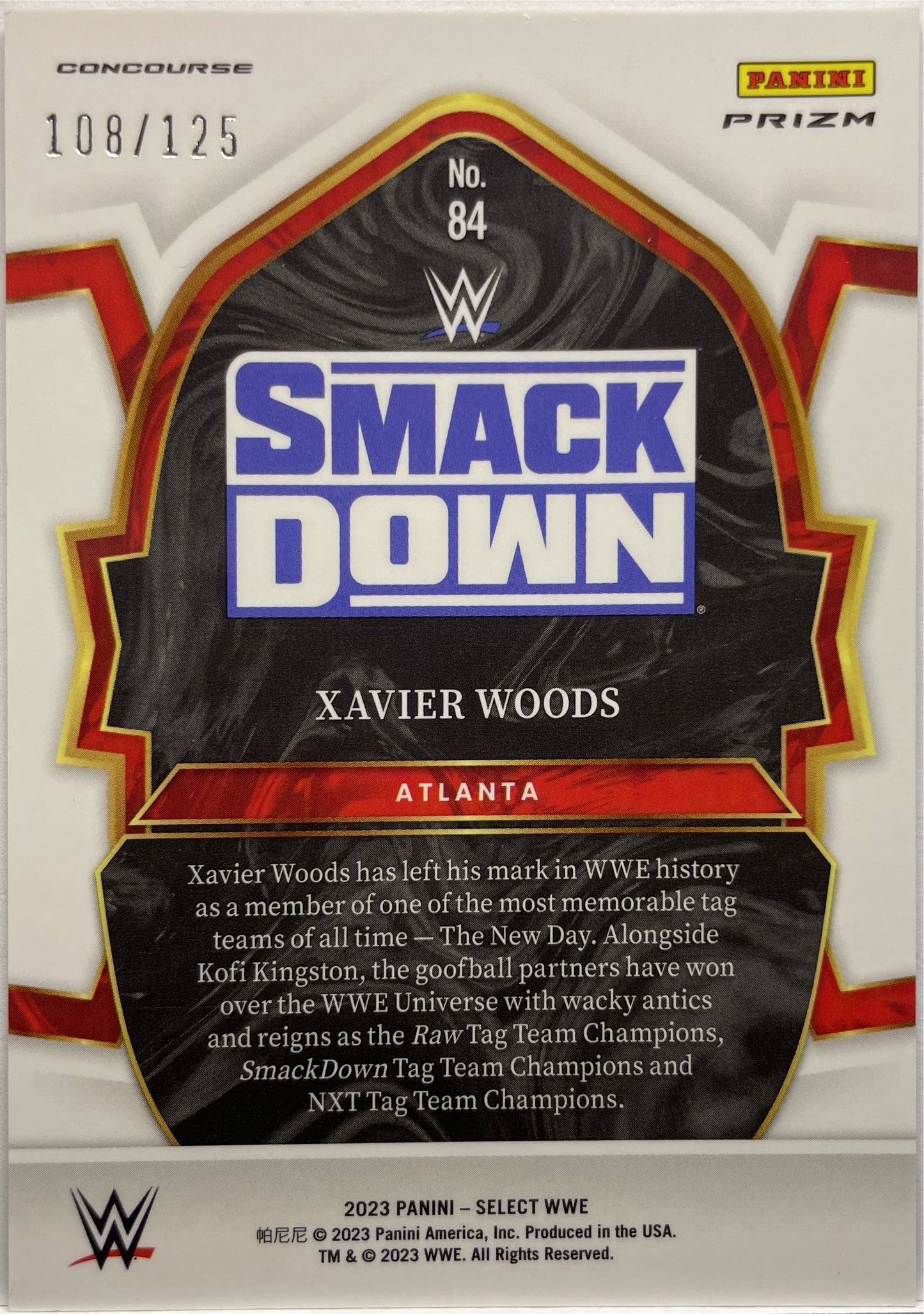 Xavier Woods 108/125 White Select WWE 2023