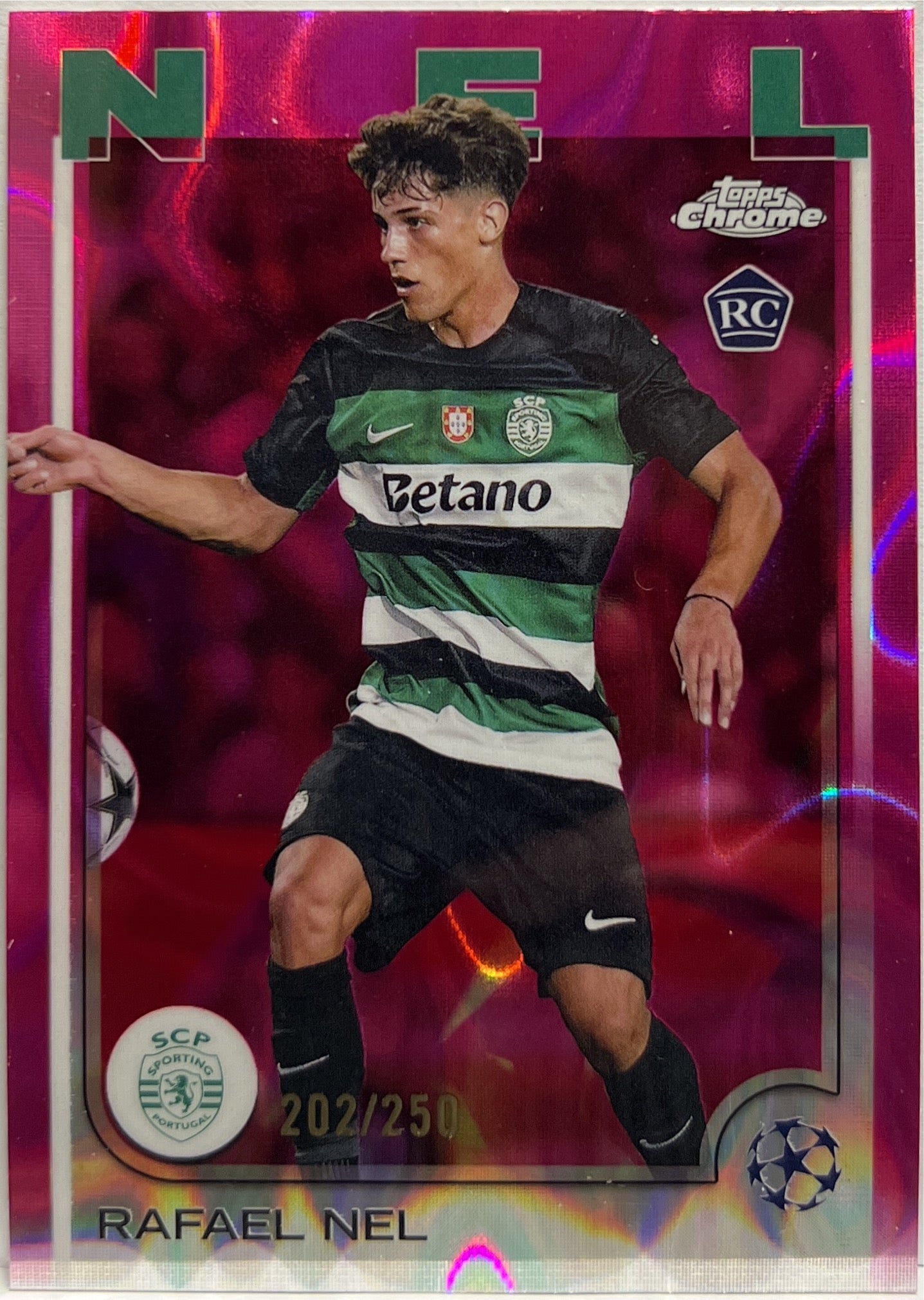 Jayden Danns 202/250 Rookie Pink Lava Topps Chrome UCC 2024/25