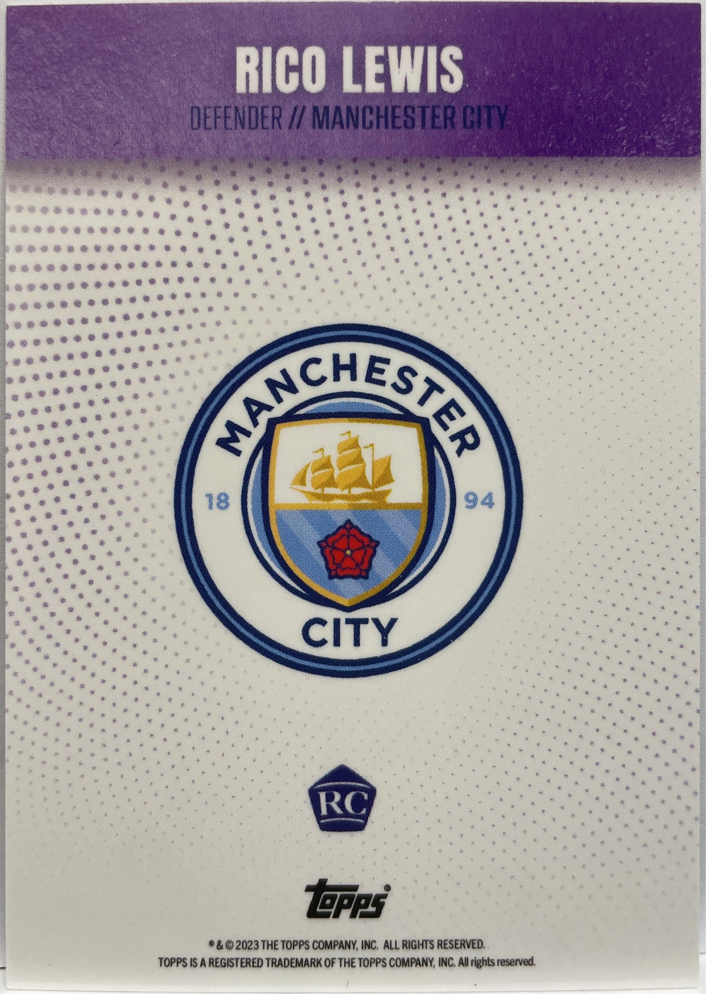 Rico Lewis 16/25 Rookie Manchester's Finest Topps Team Set Manchester City 2022/23