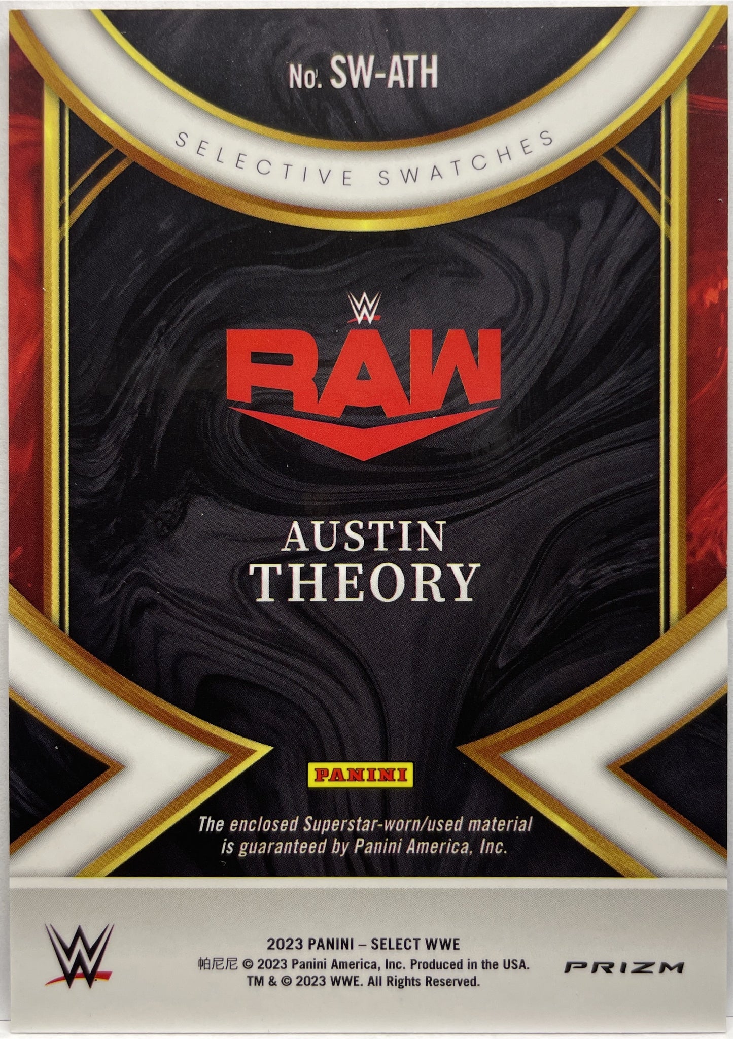 Austin Theory Patch Selective Swatches Select WWE 2023