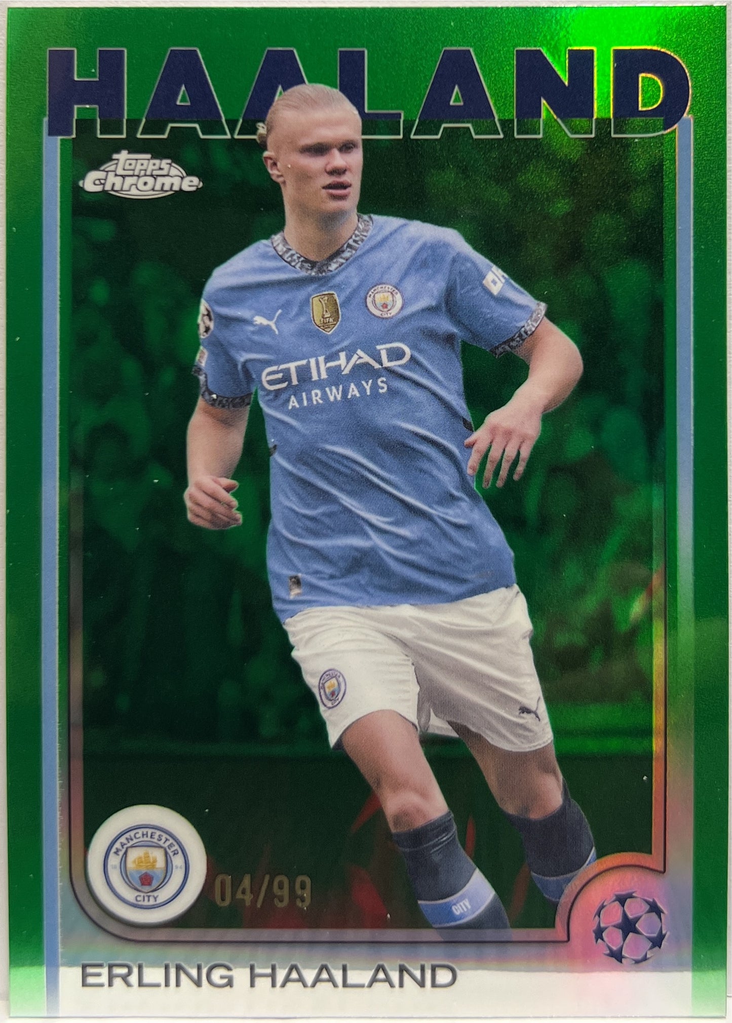 Erling Haaland 4/99 Green Topps Chrome UCC 2024/25