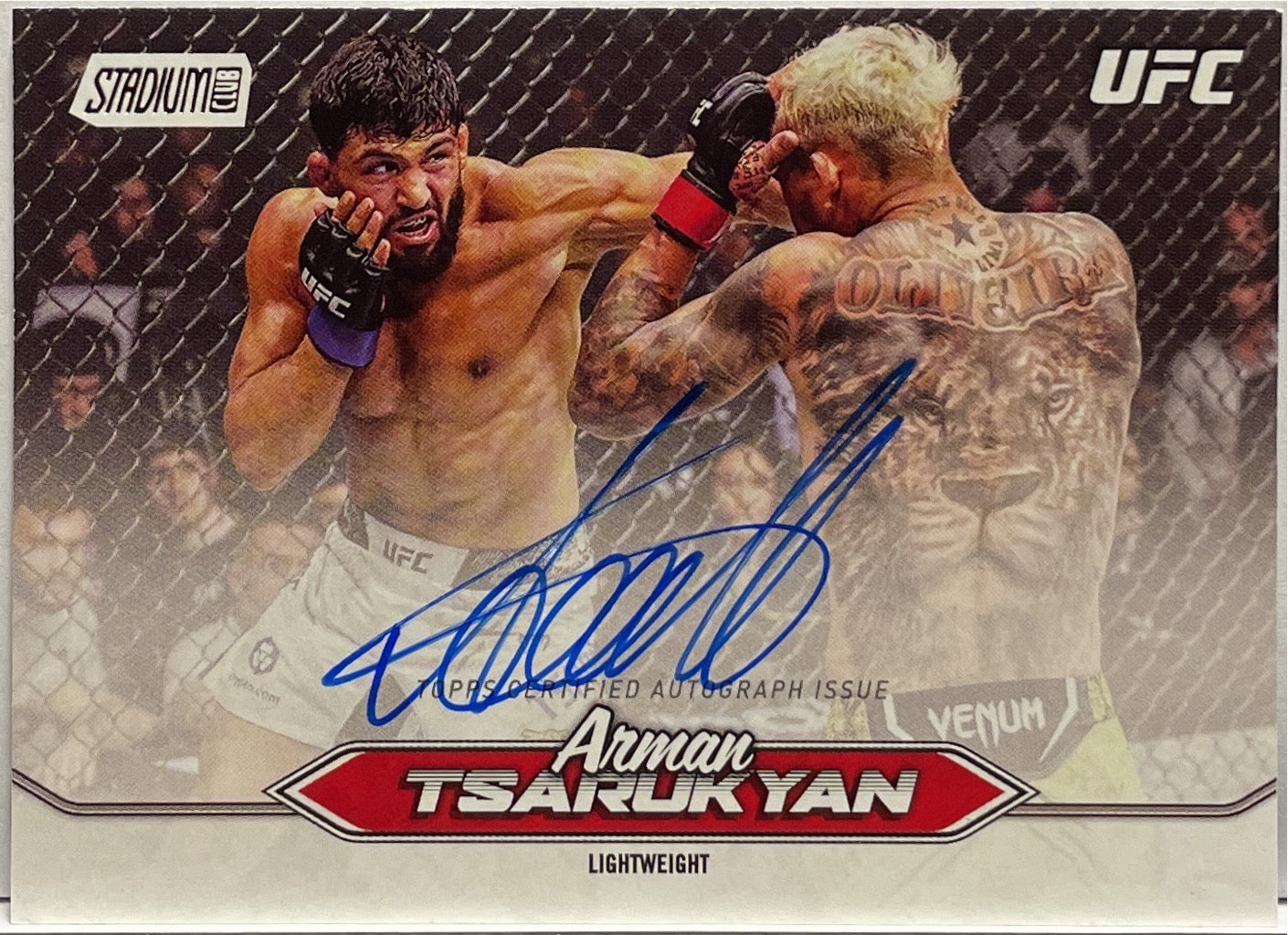 Arman Tsarukyan Autograph On Card Topps Stadium UFC 2025