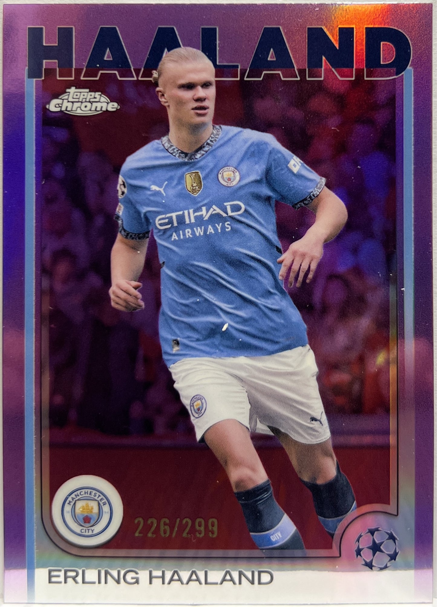 Erling Haaland 226/299 Violet Topps Chrome UCC 2024/25