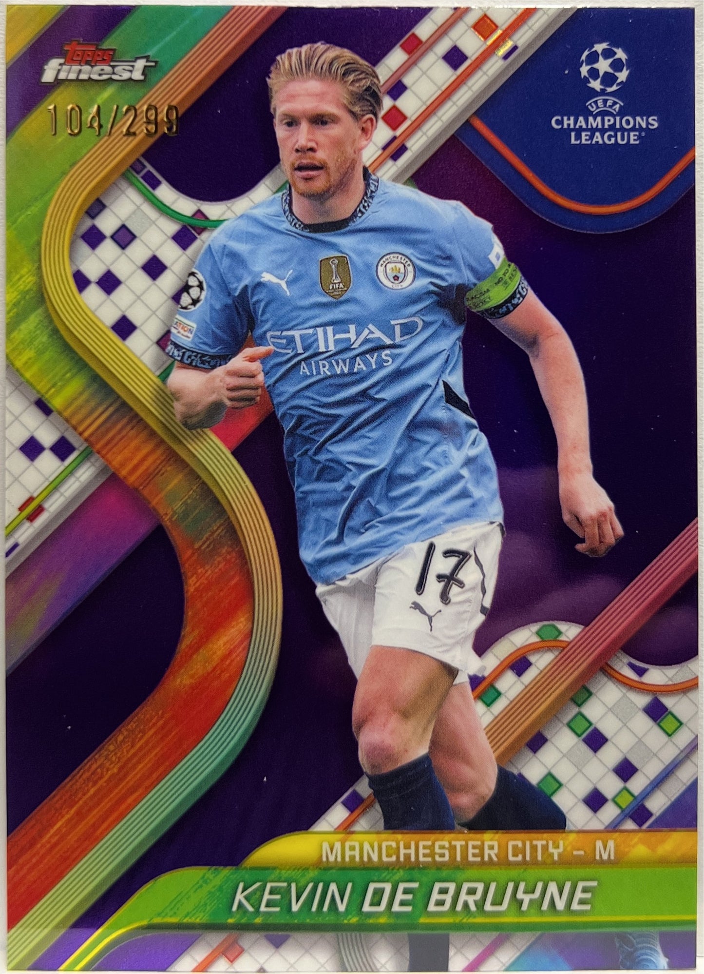 Kevin De Bruyne 104/299 Purple Topps Finest UCC 2024/25
