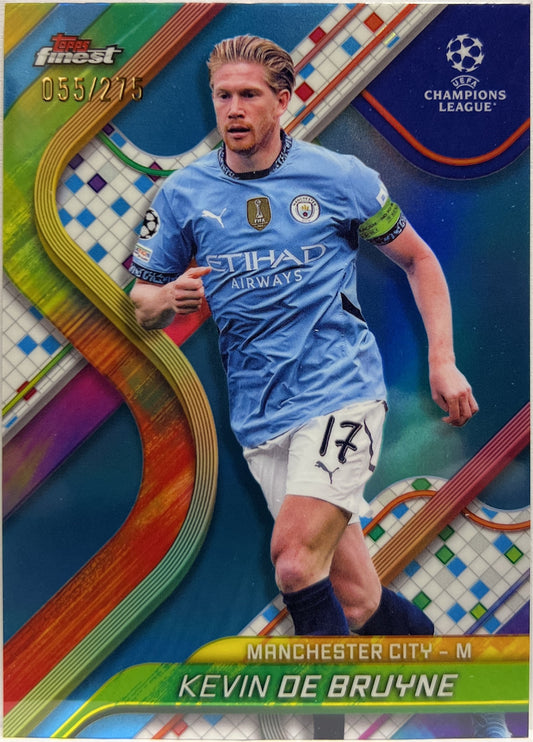 Kevin De Bruyne 55/275 Sky Blue Topps Finest UCC 2024/25