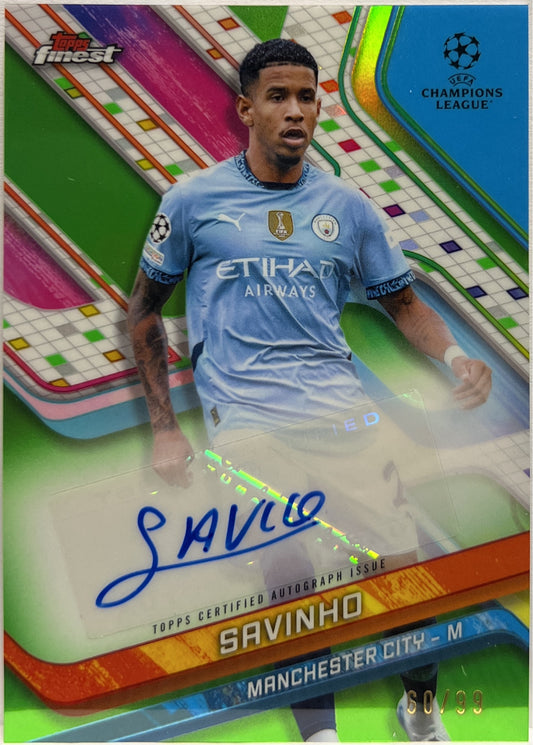Savinho 60/99 Autograph Neon Green Topps Finest UCC 2024/25