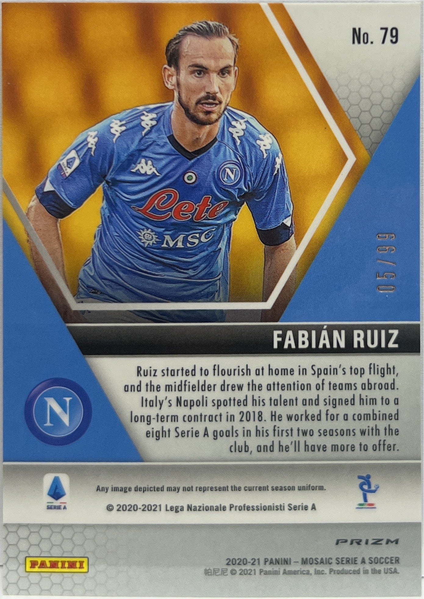 Fabian Ruiz 5/99 Blue Mosaic Serie A 2020/21