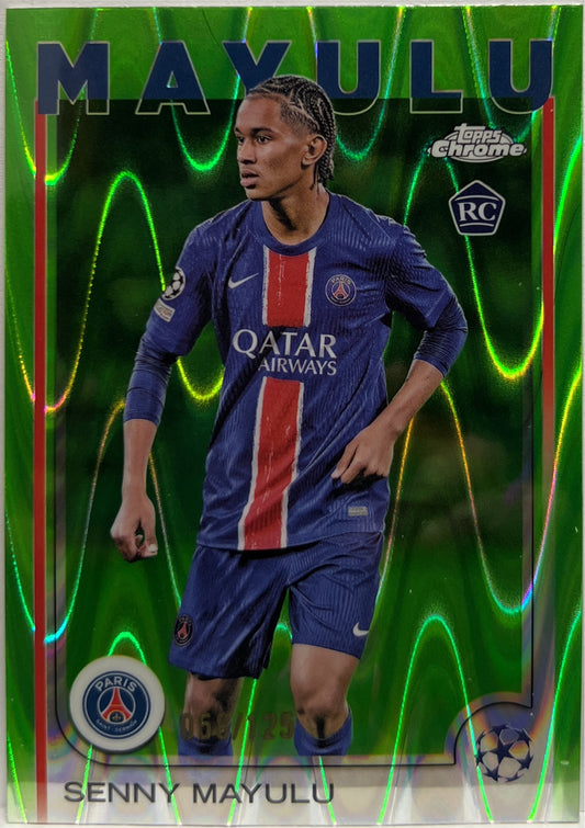 Senny Mayulu 58/125 Rookie Green RayWave Topps Chrome UCC 2024/25