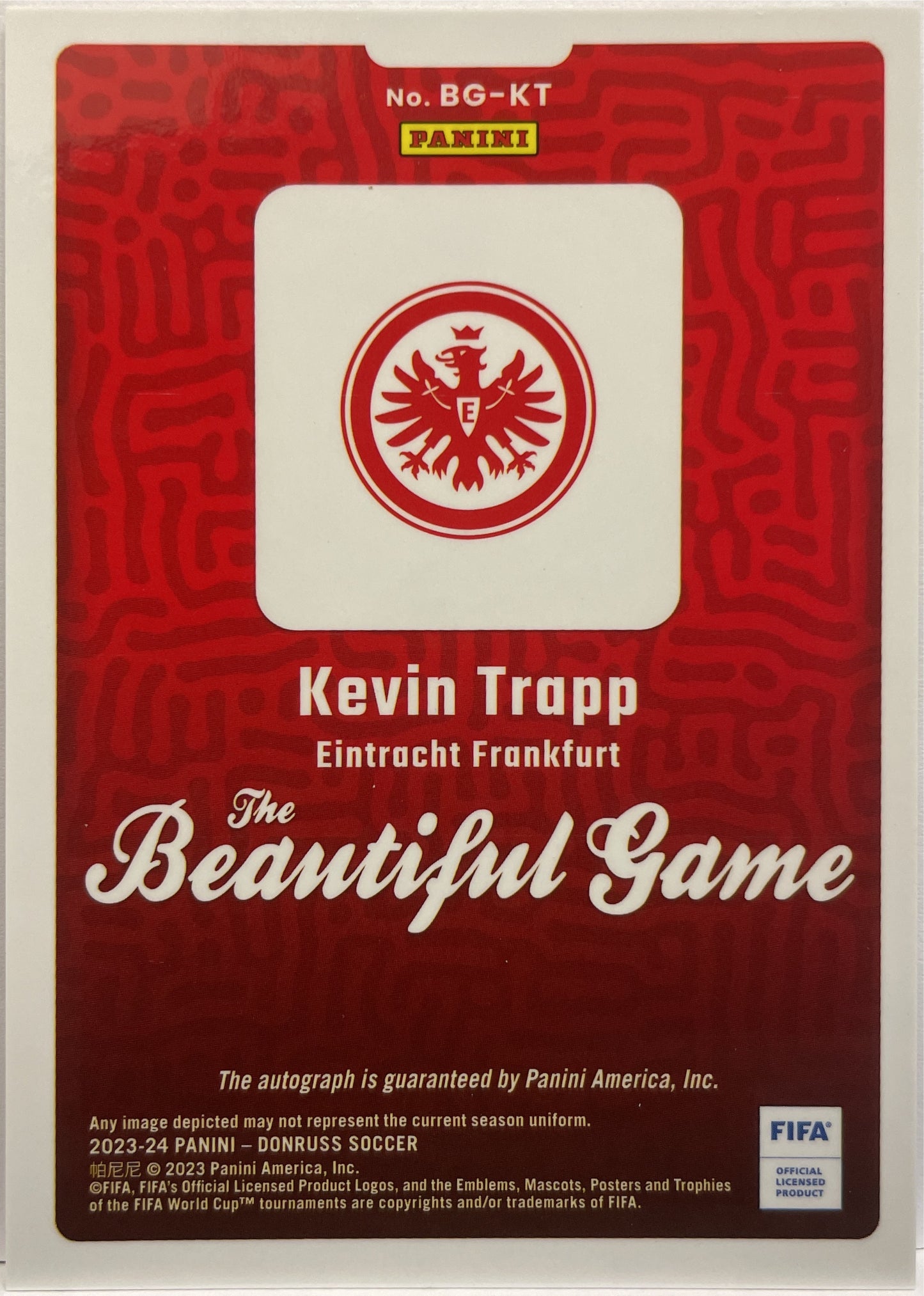 Kevin Trapp Autograph The Beautiful Game Donruss Fifa 2023/24