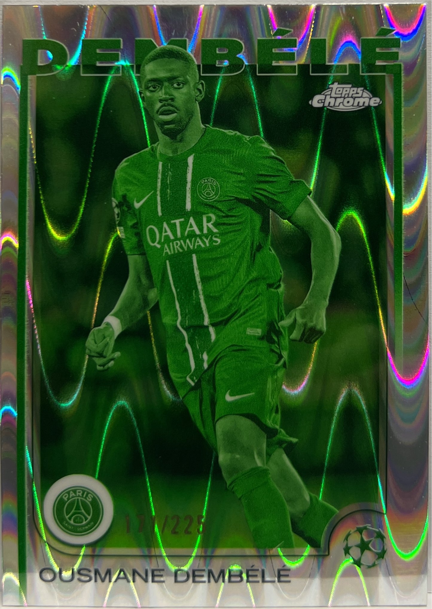 Ousmane Dembele 171/225 Night Vision RayWave Topps Chrome UCC 2024/25